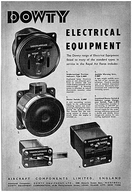 Dowty Electrical Equipment. Undercarriage Position Indicator.    