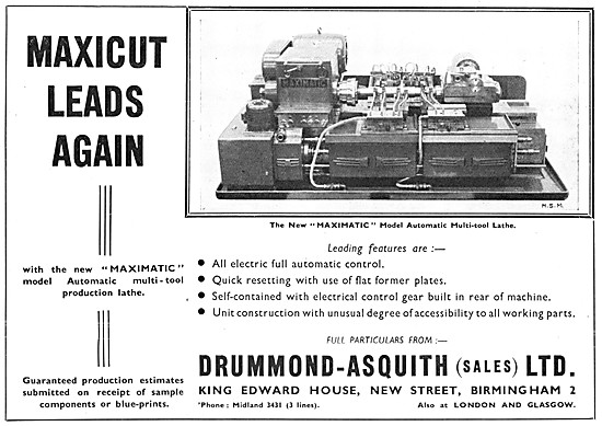 Drummond Asquith MAXIMATIC Automatic Multi-Tool Production Lathe 