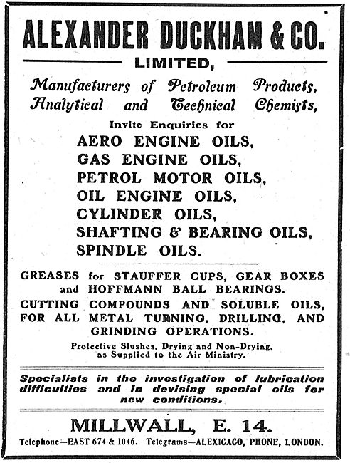 Duckhams Aero Engine Oils                                        