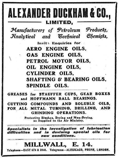 Duckhams Aero Engine Oils                                        