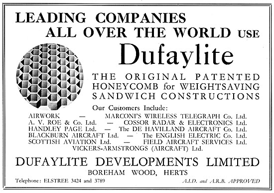 Dufaylite Honeycomb Sandwich For Aircraft Components             