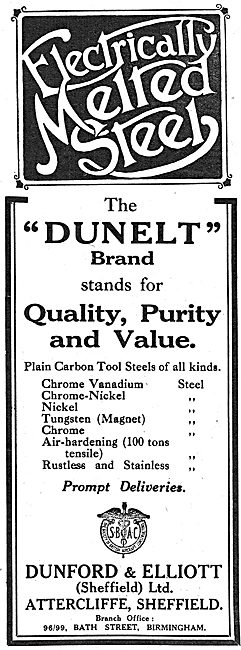 Dunford & Elliott. Dunelt Brand Electrically Melted Steel        