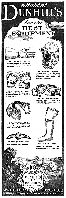 Dunhills Cold Weather Clothing For Aviatiors 1916                