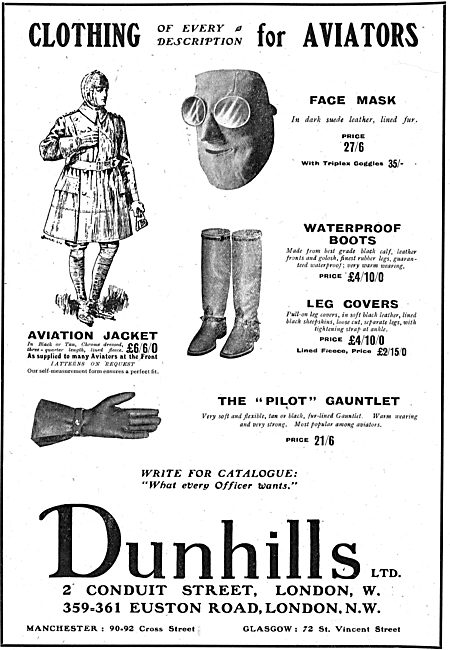 Dunhills - Clothing Of Every Description For Aviators            