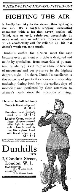 Dunhills WW1 Flying Clothing                                     