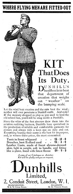 Dunhills WW1 Service Wear - Dunhills Miltary Tailors WW1         
