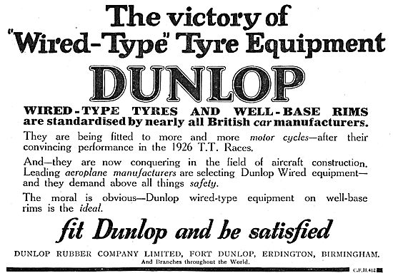 The Victory Of  Dunlop Wired-Type Tyre Equipment                 