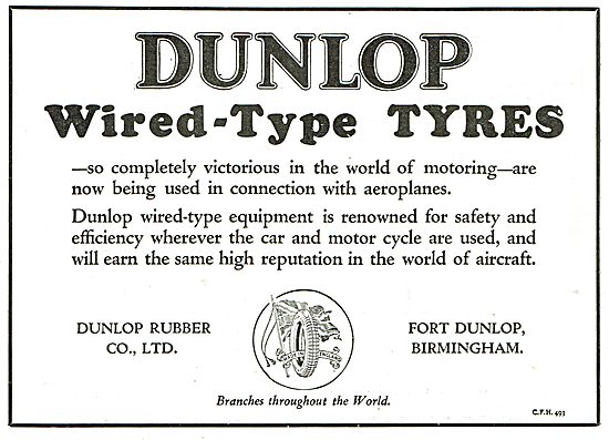 Dunlop Wired-Type Aeroplane Tyres                                