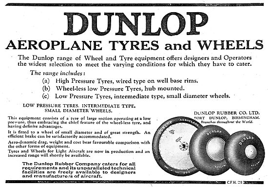 Dunlop Aeroplane Tyres, Wheels & Brakes                          