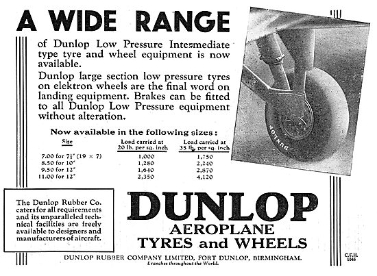 Dunlop Aeroplane Tyres, Wheels & Brakes                          