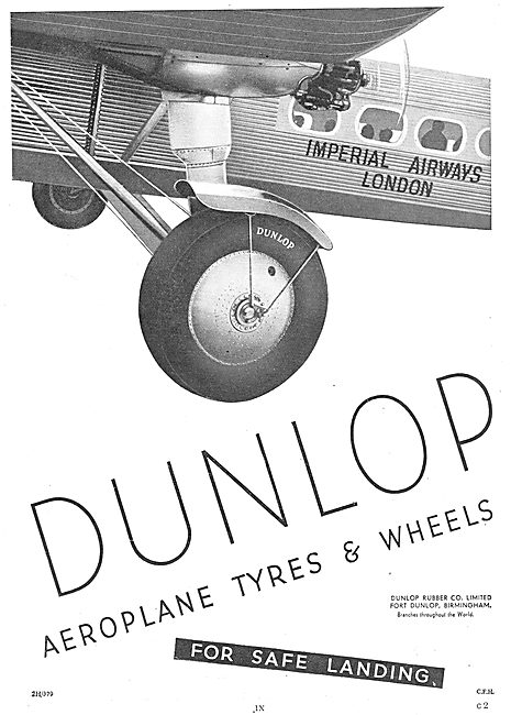 Imperial Airways Use Dunlop Tyres & Wheels                       