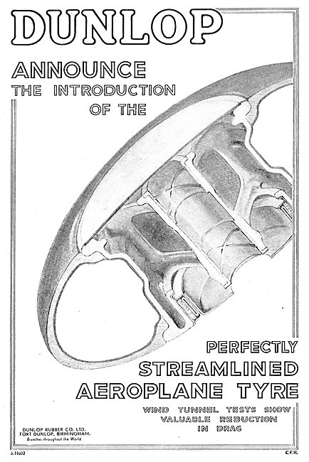 Dunlop Streamlined Aeroplane Tyres                               