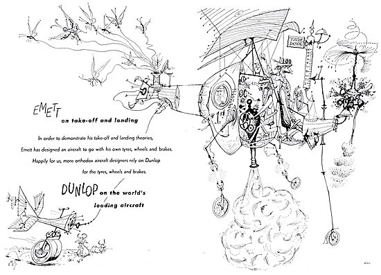 Dunlop Tyres, Wheels & Brakes. Maxaret. Emett Cartoon            