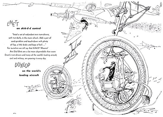 Dunlop  Tyres, Wheels & Brakes. Maxaret. Emmet Cartoon           