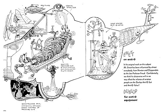 Dunlop Tyres, Wheels & Brakes. Maxaret. Emett Cartoon            