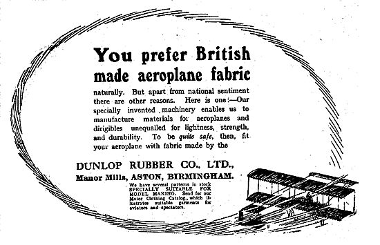 Dunlop British Made Aeroplane Fabric                             