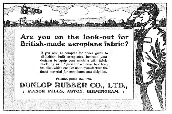 Dunlop British Made Aeroplane Fabric For Prize Winning Aeroplanes