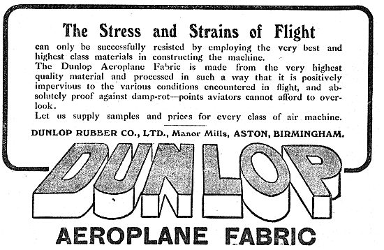 Dunlop Aeroplane Fabric Withstands The Stresses Of Flight        