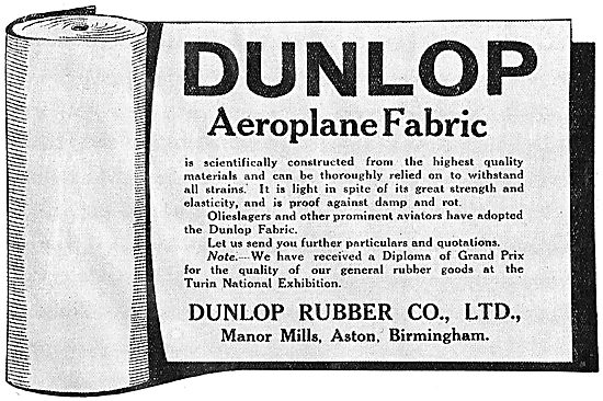 Dunlop Aeroplane Fabrics Are Scientifically Constructed          