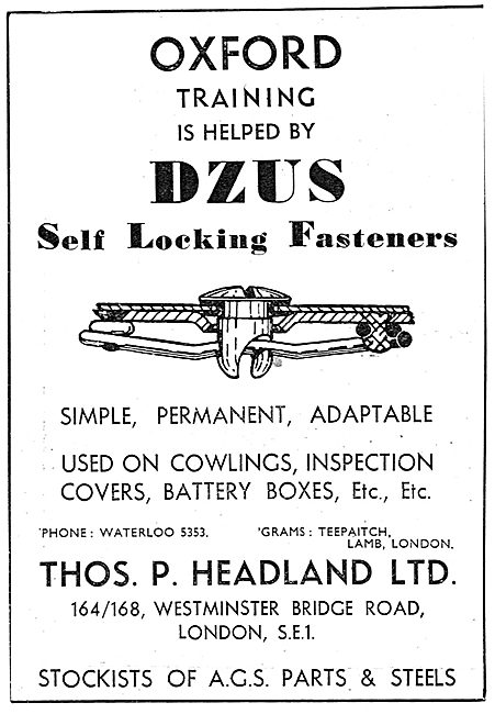 Thos.P.Headland  - DZUS Fasteners                                