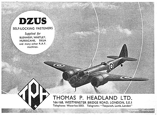 Thos.Headland - DZUS Fasteners 1939                              