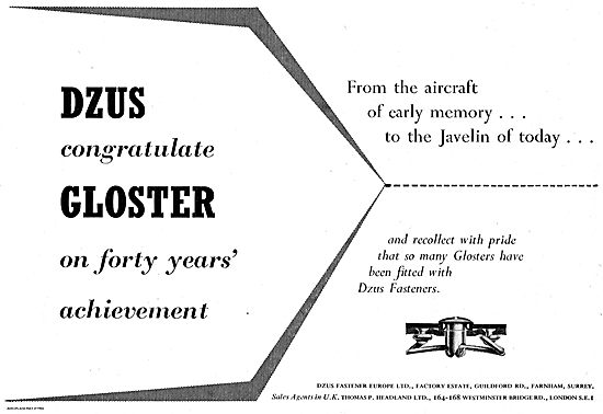Dzus Fasteners Are Standard Equipment On The Gloster Javelin     