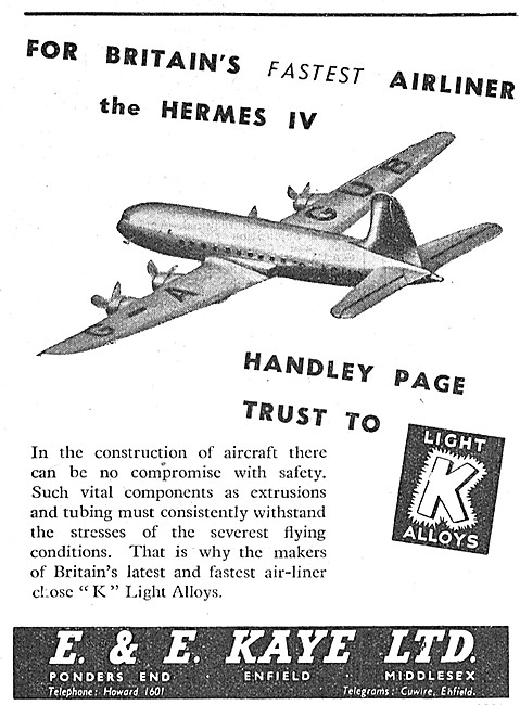 E & E Kaye Alloy Tubes & Extrusions For Aircraft                 