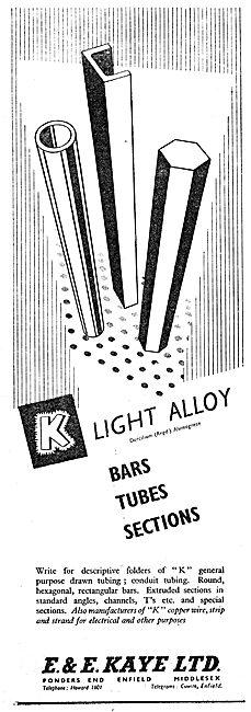 E & E Kaye Light Alloy Bars, Tubes & Sections For Aircraft Work  