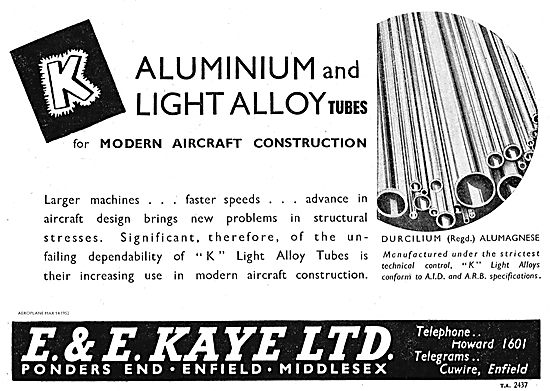 E & E Kaye Enfield For Durcilium & Alumagnese Tubes              