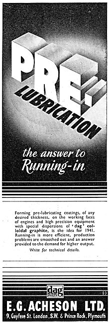 E.G.Acheson. Plymouth. DAG Colloidal Graphite For Running In.    