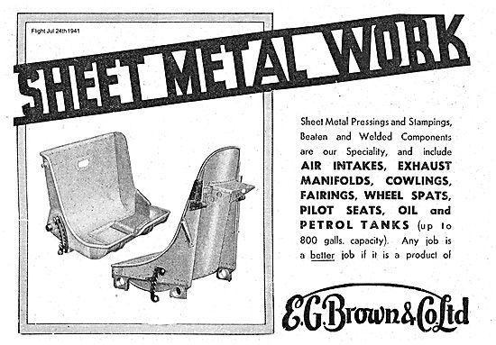 E G Brown Sheet Metal Work For Aircraft                          