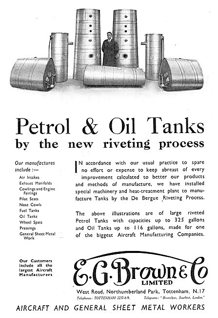 E.G.Brown - Aircraft Oil Tanks                                   