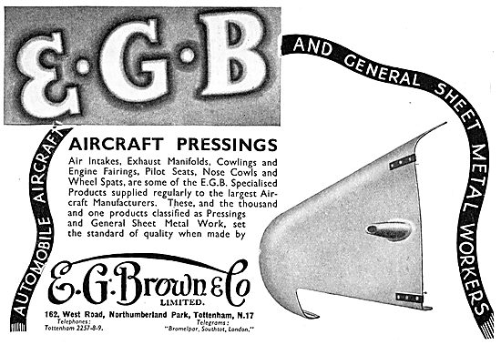 E.G.Brown. Aircraft Sheet Metal & Presswork. Fuel & Oil Tanks    