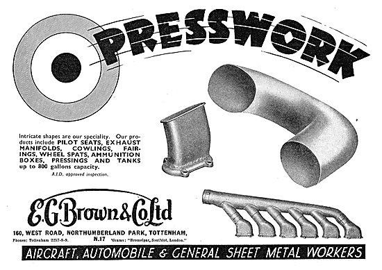 E.G.Brown - Sheet Metal & Presswork For The Aircraft Industry    