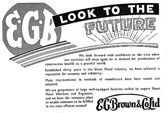 E.G.Brown Sheet Metal Work 1943 Advert                           