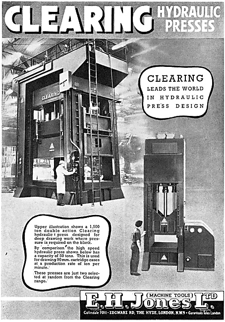 E.H.Jones Machine Tools - Hydraulic Presses 1944                 