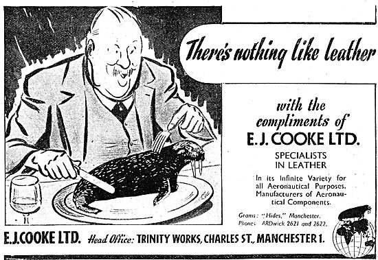 E.J.Cooke Leather Parts For Aircraft 1943                        