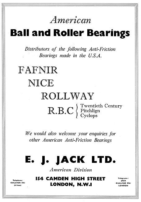 E.J.Jack Ltd - Fafnir Nice Rollway RBC Bearings                  