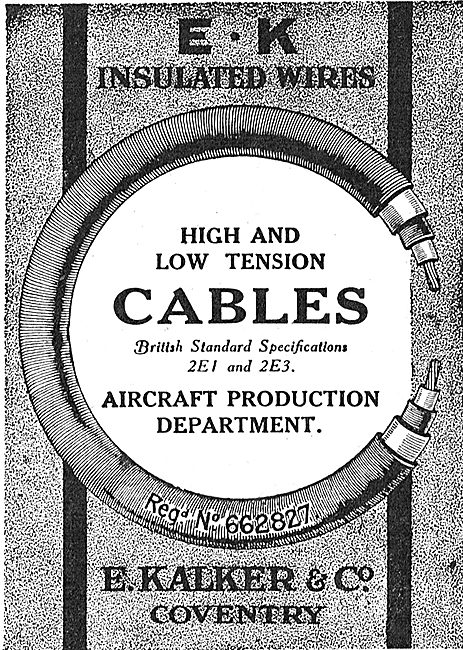 E.Kalker & Co. E:K Insulated Wires For Aircraft                  