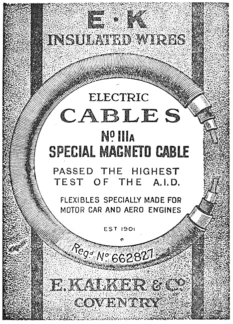 E.Kalker & Co. E:K Insulated Wires For Aircraft                  