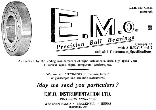 E.M.O. Instrumentation. Bracknell. Precision Ball Bearings       