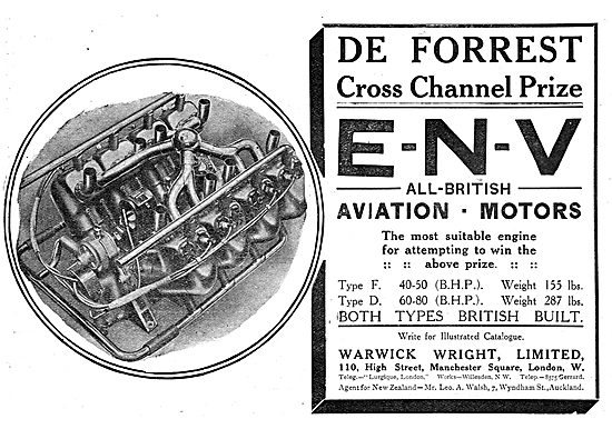 ENV Aviation Motors - De Forest Cross Channel Prize              