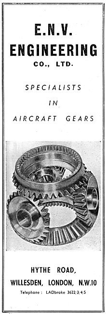 E.N.V. Engineering Aircraft Gear Specialists. 1950 Advert        