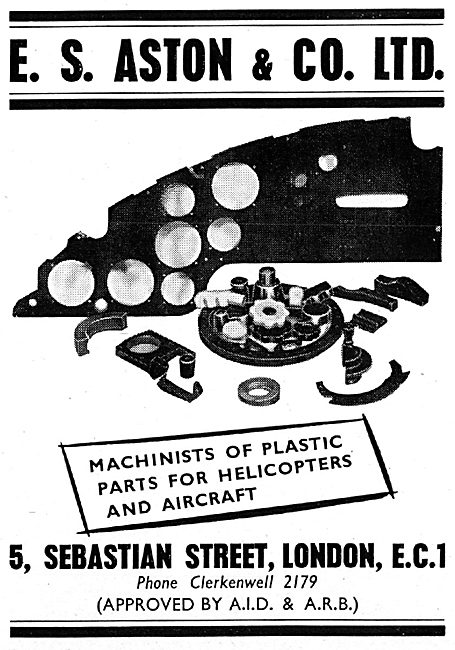 E.S. Aston Machinists Of Plastics For The Aircraft Industry      