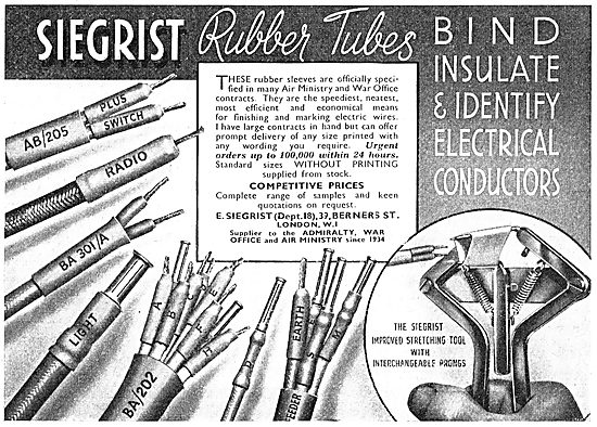 E.Siegrist Rubber Tubes & Sleeves For Electrical Cables          