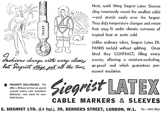 E.Siegrist  Latex Cable Sleeves & Markers                        