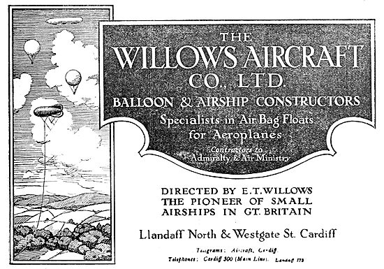 E.T.Willows. Balloons & Airships. Llandaff North Cardiff.        