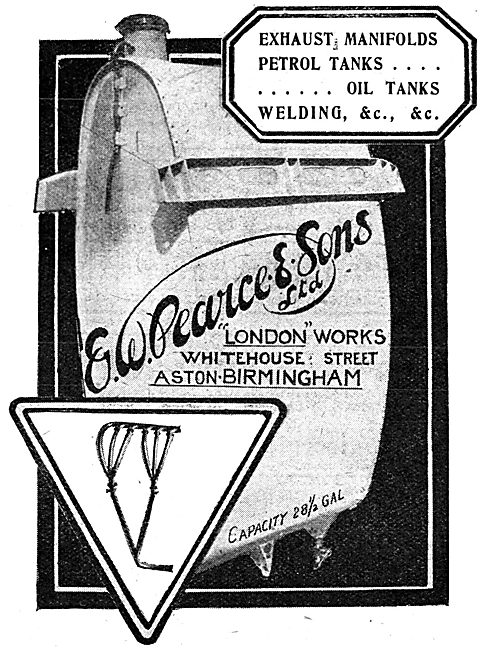 E.W.Pearce & Sons - Aston Birmingham .Aeronautical Engineers 1917