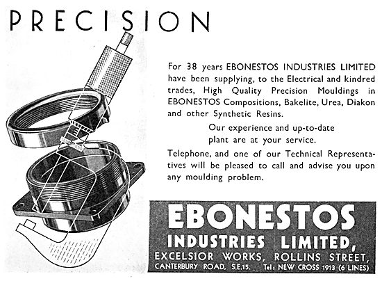 Ebonestos Bakelite, Urea & Diakon Mouldings                      