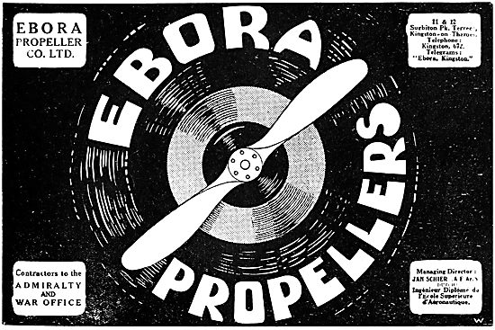 Ebora Propellers 1919 Advert                                     